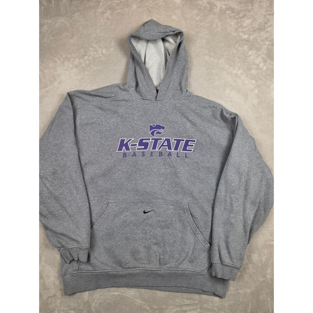 Nike Hoodie Mens XL Gray K-State Baseball Kansas State Wildcats Sweatshirt